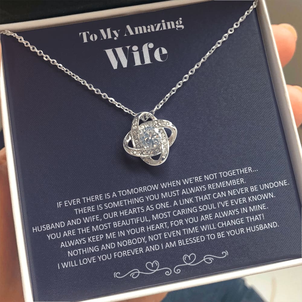 Amazing Wife - Hearts as One - Love Knot Necklace - Standard Box - Jewelry 1