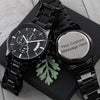 Customizable Engraved Black Chronograph Watch - Jewelry 1