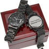 Customizable Engraved Luxury Black Chronograph Watch - with Standard or Luxury Box - Luxury Box - Jewelry 11