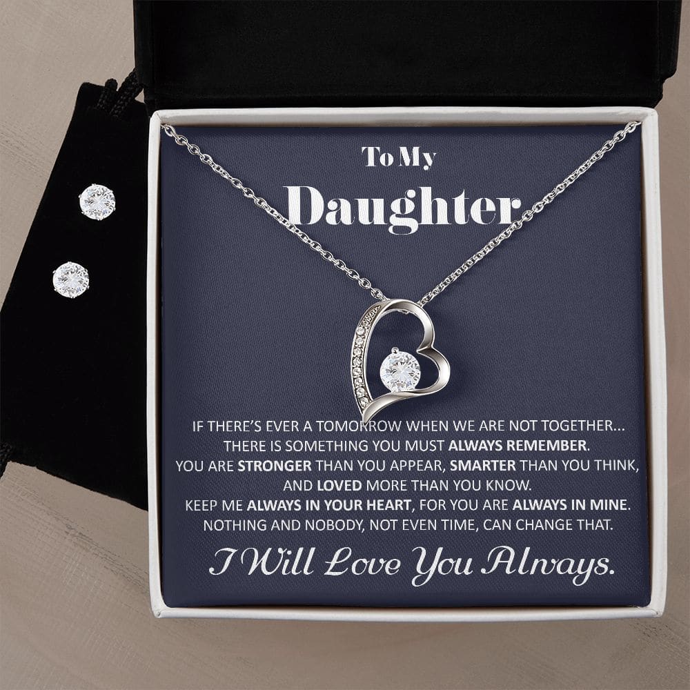 Daughter Christmas Gift To My Daughter Necklace And Earrings Gift Set Gift With Message Card Daughter Birthday Gift Grown Up Daughter - 14k 