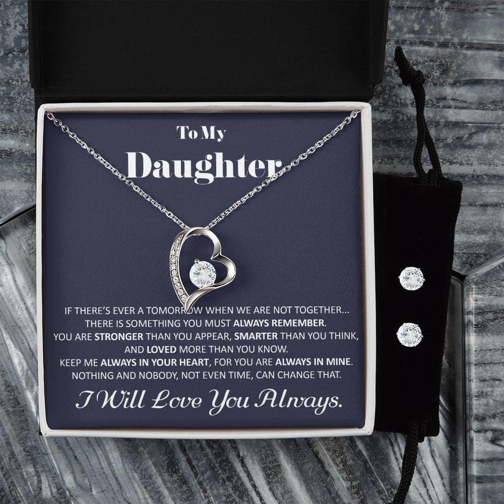 Daughter Christmas Gift To My Daughter Necklace And Earrings Gift Set Gift With Message Card Daughter Birthday Gift Grown Up Daughter - 
