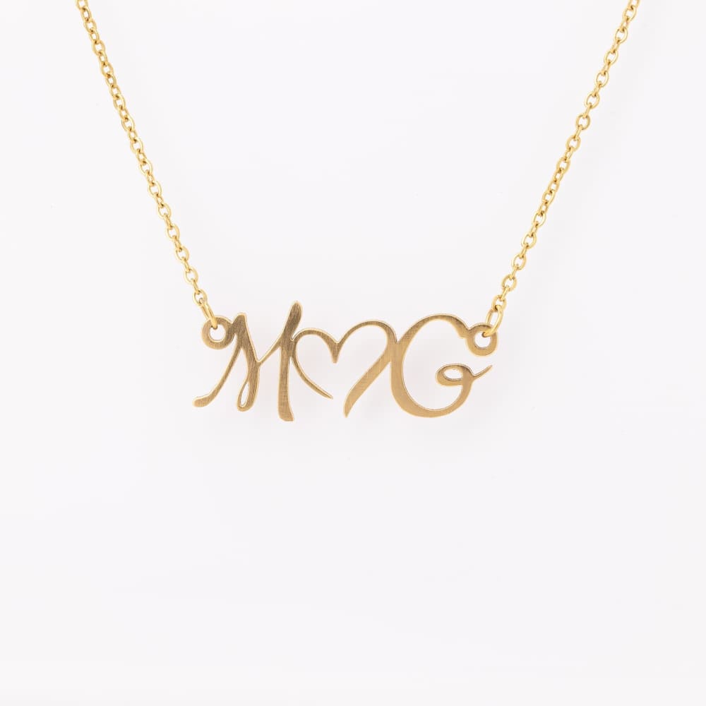 Double Initial Necklace With Heart Initial Necklace Letter Necklace Custom Necklace Wife Gifts Gifts For Mom Minimalist Christmas Gift -
