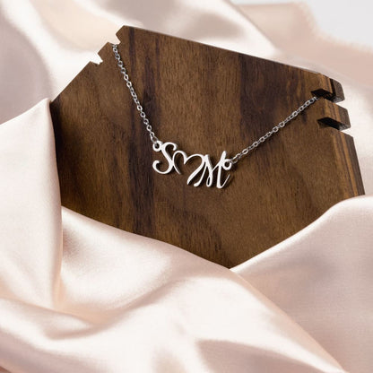 Double Initial Necklace With Heart Initial Necklace Letter Necklace Custom Necklace Wife Gifts Gifts For Mom Minimalist Christmas Gift -
