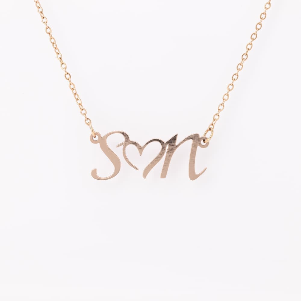 Double Initial Necklace With Heart Initial Necklace Letter Necklace Custom Necklace Wife Gifts Gifts For Mom Minimalist Christmas Gift -