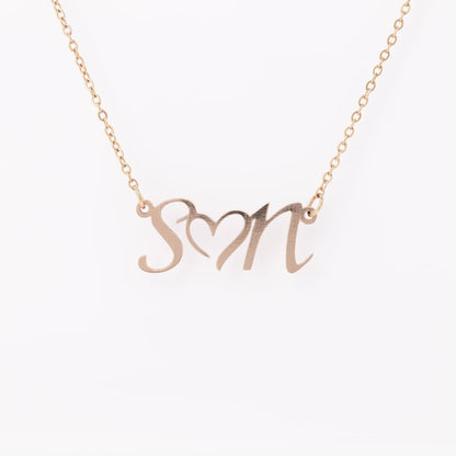 Double Initial Necklace With Heart Initial Necklace Letter Necklace Custom Necklace Wife Gifts Gifts For Mom Minimalist Christmas Gift -