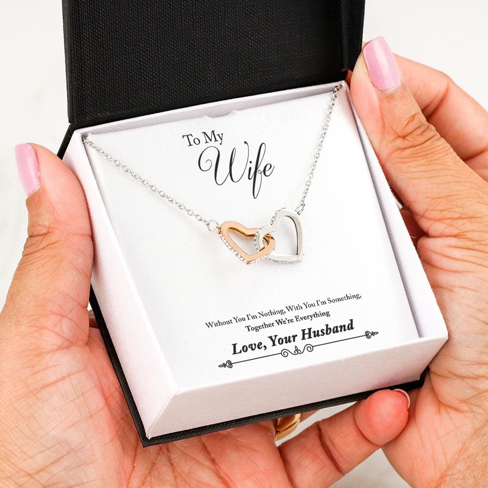 Husband to Wife everything Interlocking Hearts Necklace - Interlocking Heart Insert Template - Jewelry 1