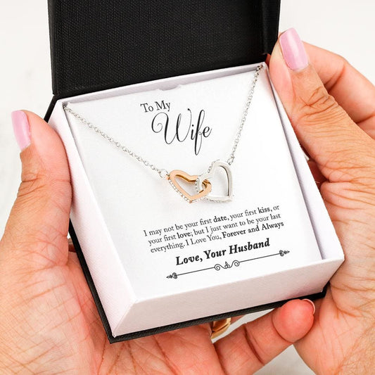 Husband to Wife first Interlocking Hearts Necklace - Interlocking Heart Insert Template - Jewelry 1