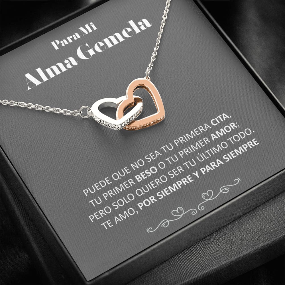 Para Mi Alma Gemela - Gray - Interlocking Hearts Necklace - Standard Box - Jewelry 1