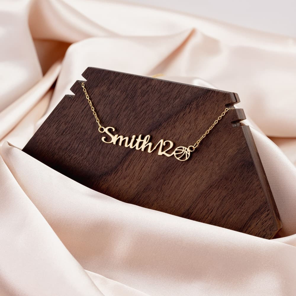 Personalized Sports Mom Necklace Sports Mom Gift Sports Name Necklace Basketball Baseball Soccer Tennis Golf Football Volleyball Track Cheer