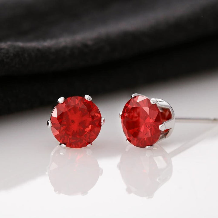 Red Cubic Zirconia Earrings - Jewelry 1