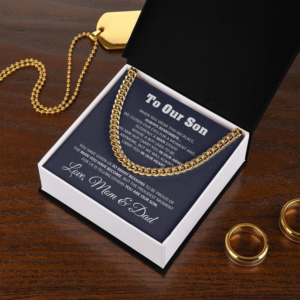 Amazon.com: iGifts To My Son Necklace From Dad, Mom, Father Necklace, for  Son, Gifts Mom and Birthday Gift Graduation Christmas Cuban Link Chain  Present: Clothing, Shoes & Jewelry