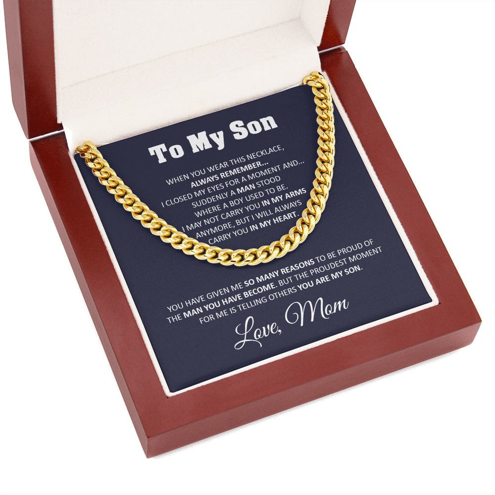 Sentimental Son Gifts From Mom Son Cuban Chain Necklace Mother To Son Gifts Gifts For Son Birthday Unique Gifts For Son From Mother -