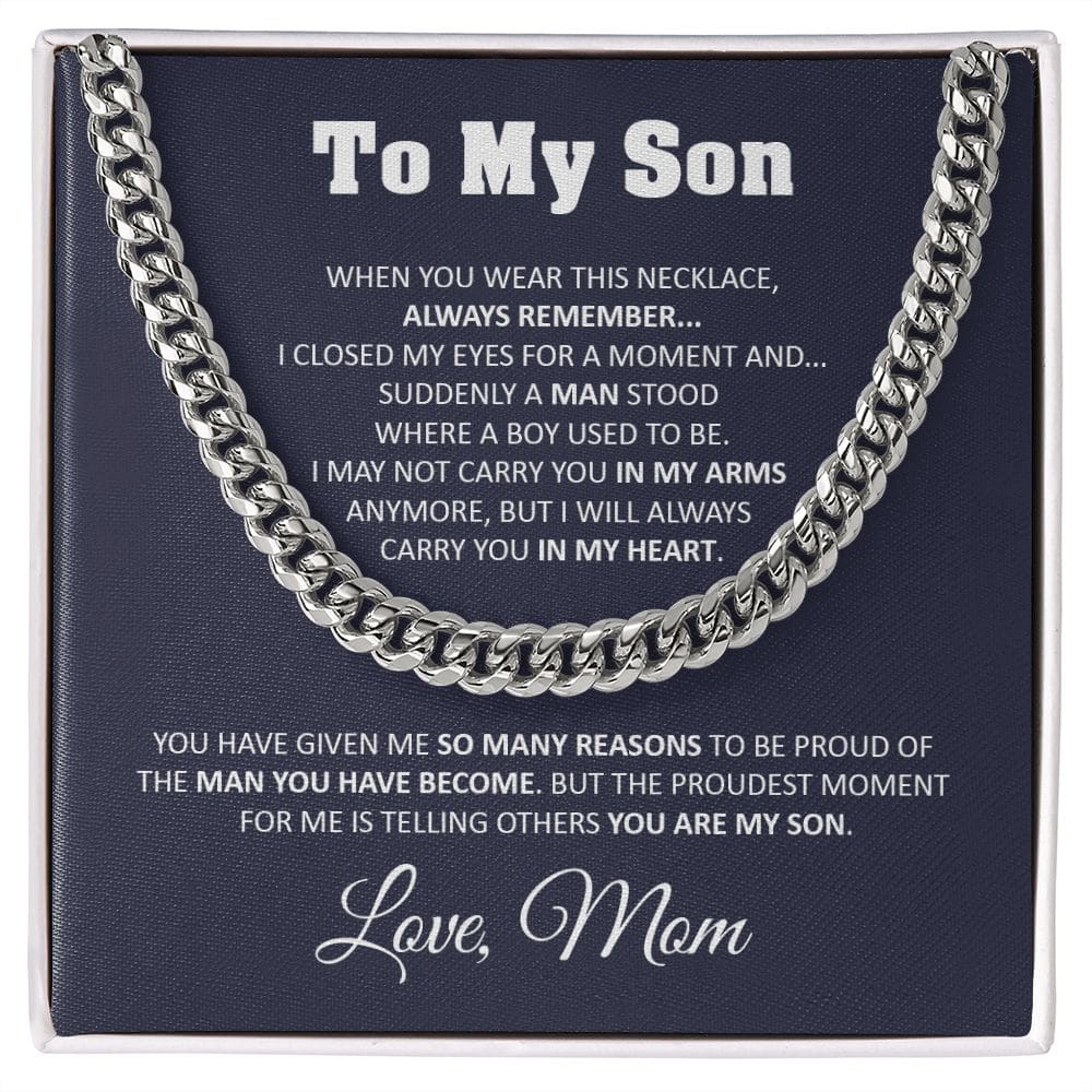 Mom Necklace, Mother & Son, Mom Gifts From Son, Gift For Mom From