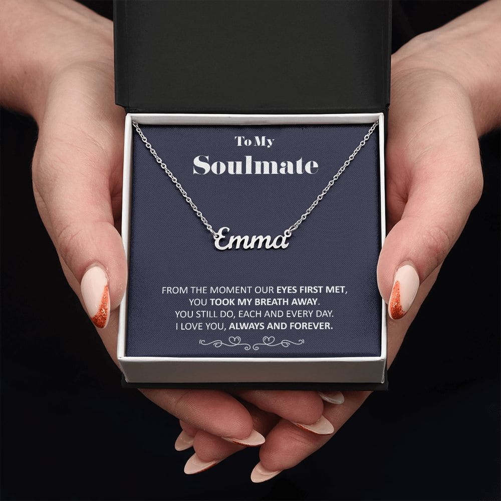 Soulmate Personalized Name Necklace Script Name Necklaces Custom Name Necklace Gift For Her Personalized Gift - Jewelry 6
