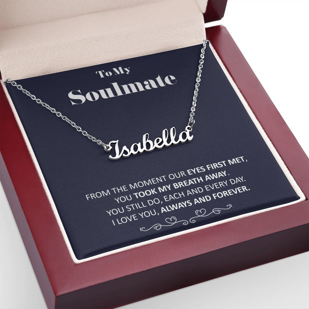 Soulmate Personalized Name Necklace Script Name Necklaces Custom Name Necklace Gift For Her Personalized Gift - Jewelry 5