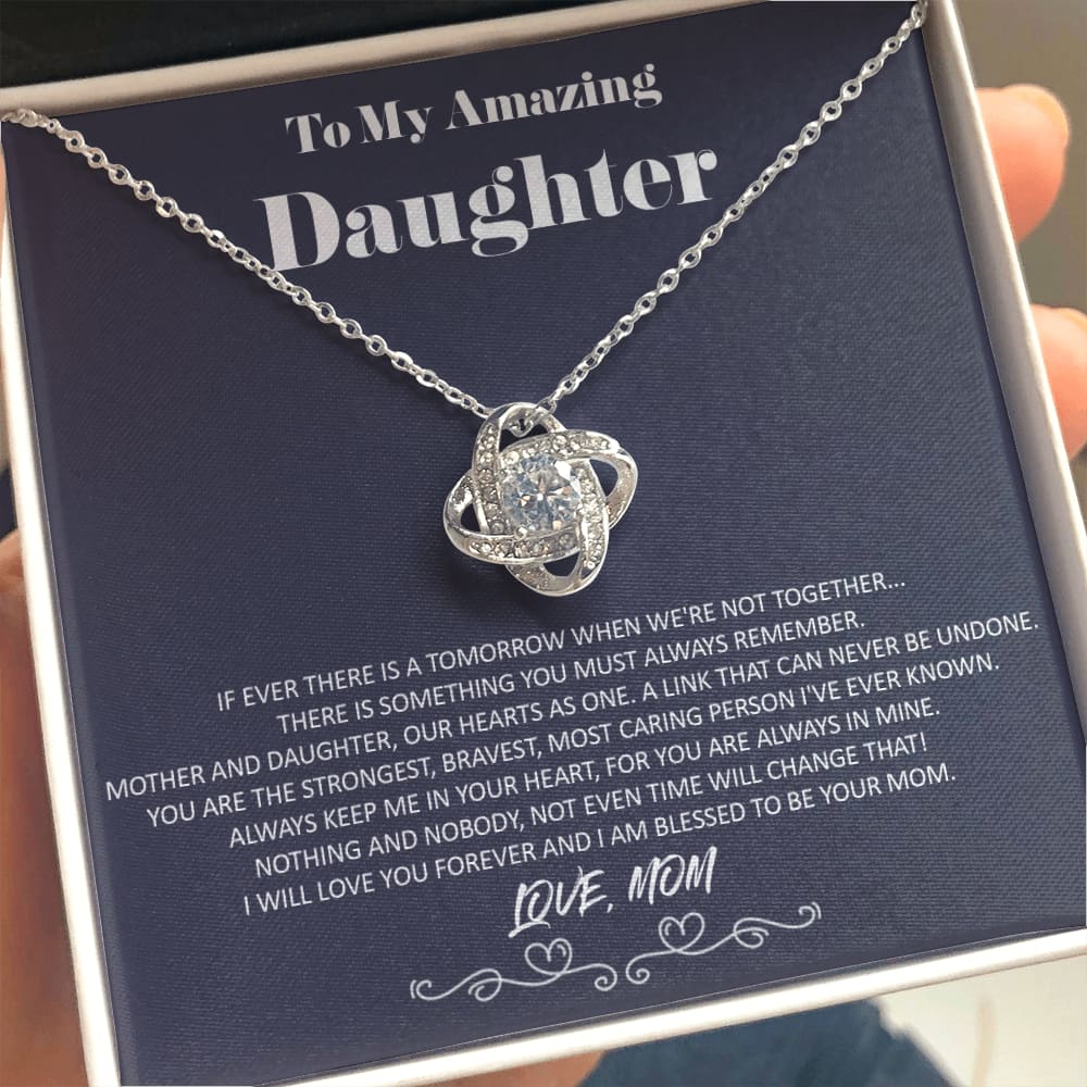 To my Amazing Daughter - from Mom - Hearts as One - Love Knot Necklace - Standard Box - Jewelry 1