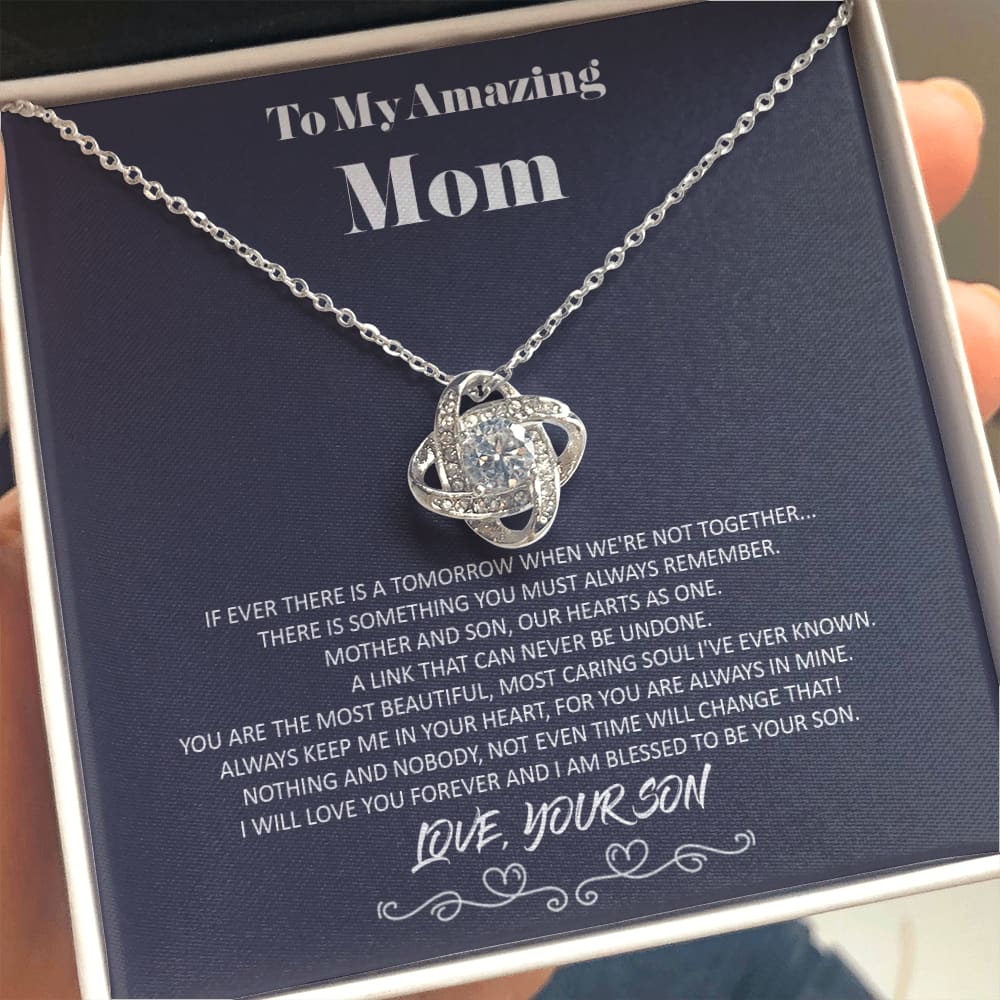 To my Amazing Mom - from Son - Hearts as One - Love Knot Necklace - Standard Box - Jewelry 1