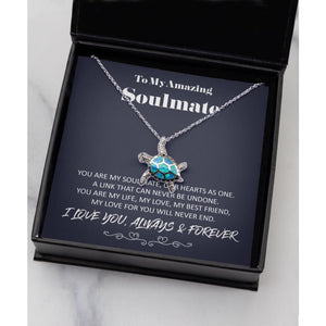 To my Amazing Soulmate - Hearts as One - 925 Sterling Silver Turtle Necklace - Precious Jewelry 3