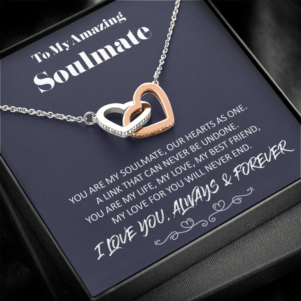 To my Amazing Soulmate - Love for you - Interlocking Hearts Necklace - Jewelry 1