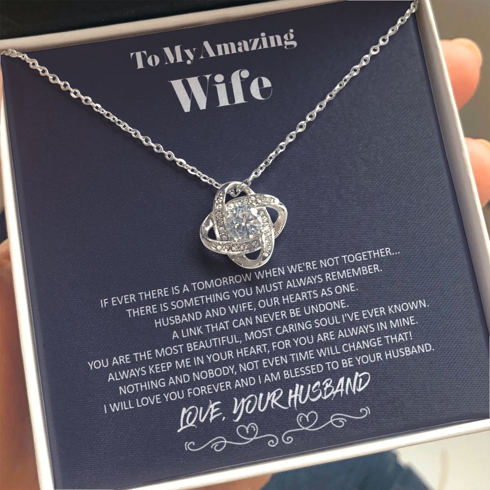 To my Amazing Wife - from Husband - Hearts as One - Love Knot Necklace - Standard Box - Jewelry 1