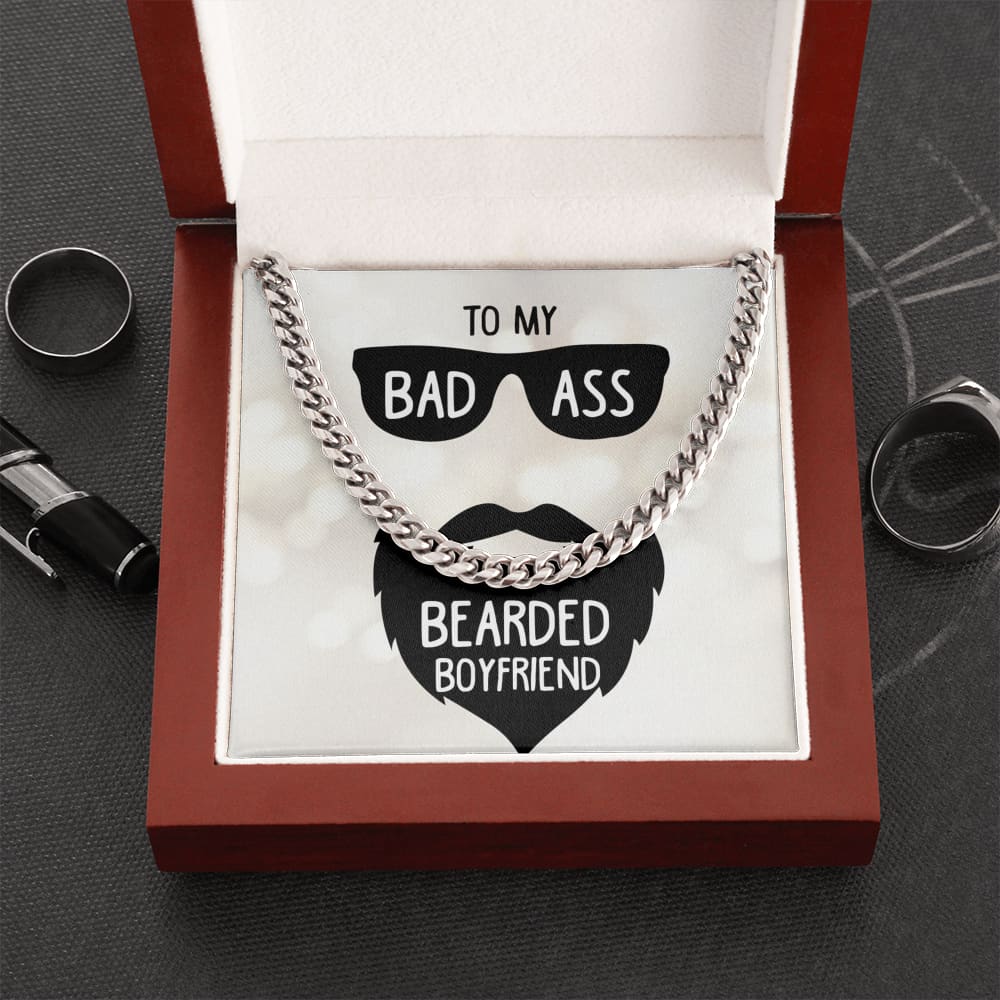 To my Badass Bearded Boyfriend - Cuban Link Chain Necklace - Cuban Link Chain (stainless Steel) - Jewelry 1