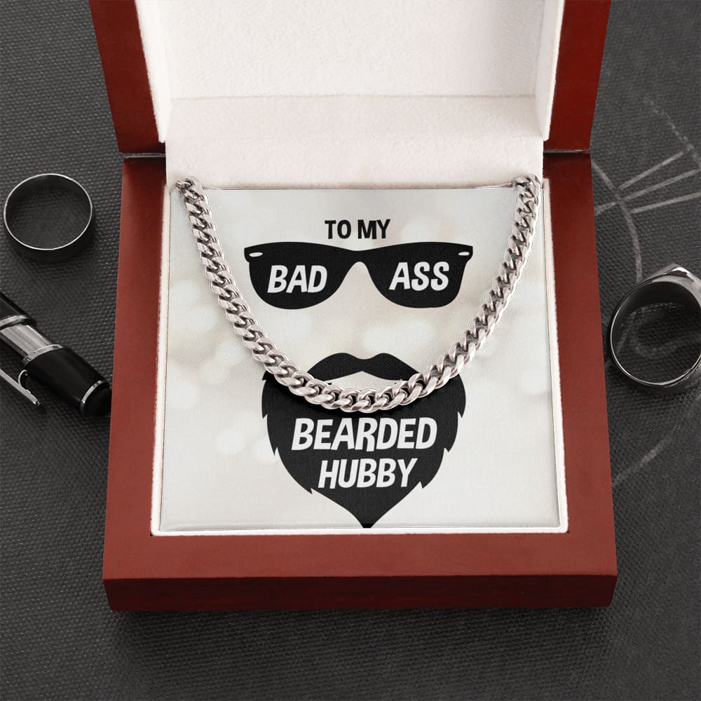 To my Badass Bearded Hubby - Cuban Link Chain Necklace - Cuban Link Chain (stainless Steel) - Jewelry 1
