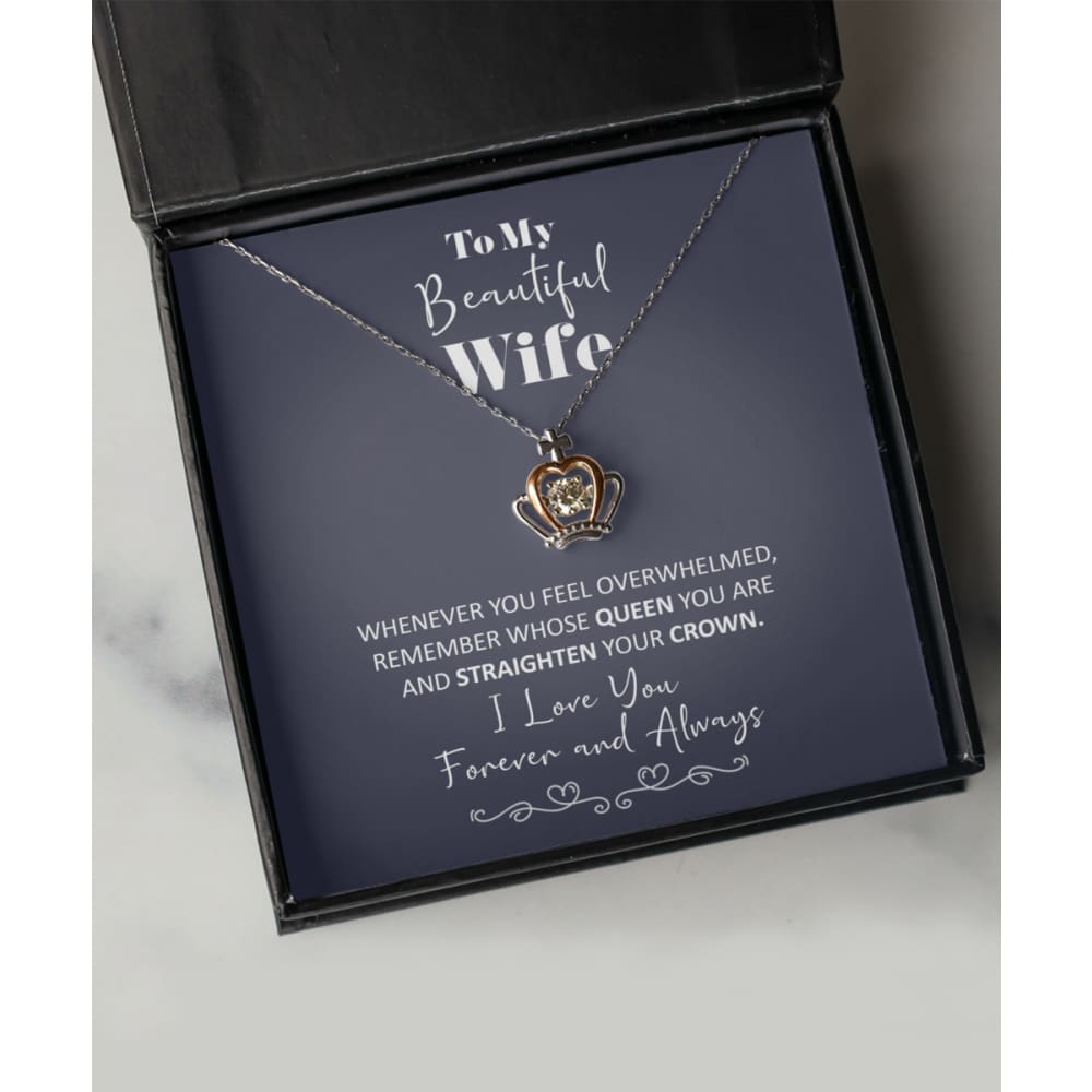 To my Beautiful Wife - 925 Sterling Silver - Straighten your Crown - Necklace - Precious Jewelry 1