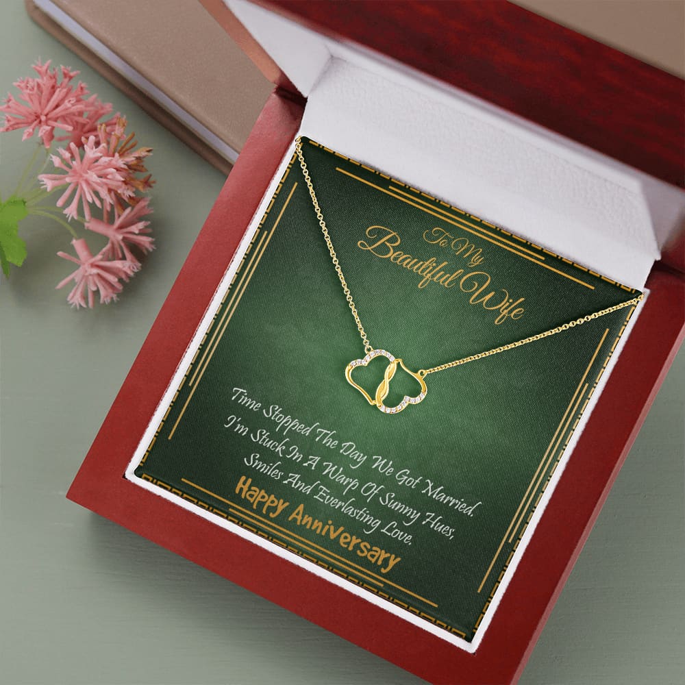 To my Beautiful Wife - Time Stopped - Anniversary - Everlasting Love Necklace - Jewelry 1