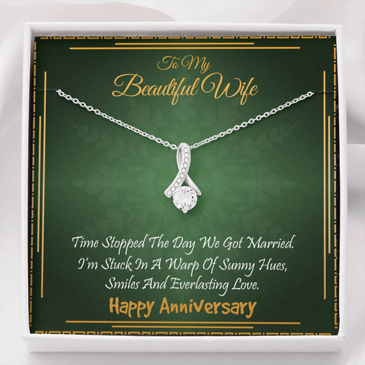 To my Beautiful Wife - Time Stopped - Anniversary Gift - Alluring Beauty Necklace - Standard Box - Jewelry 1