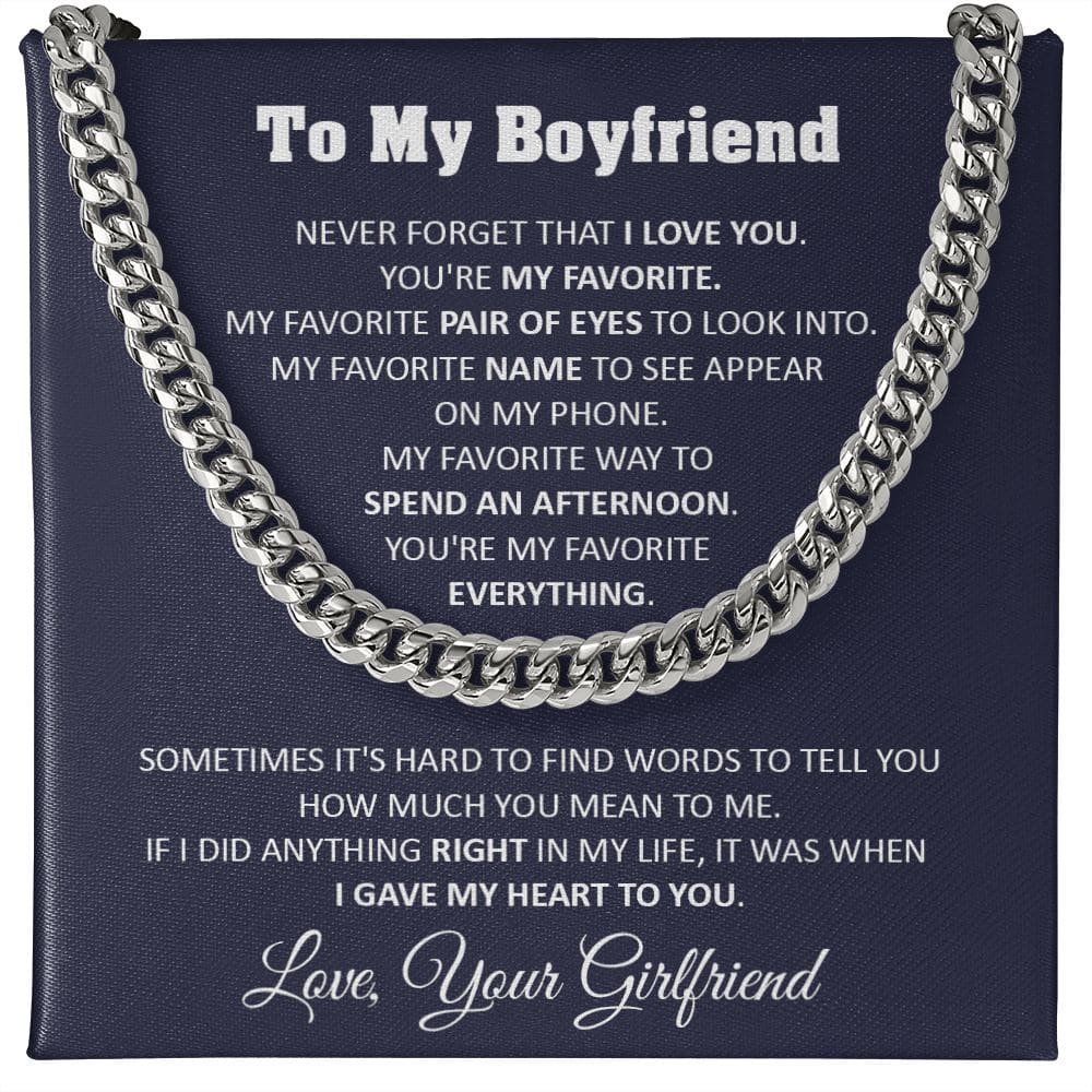 To My Boyfriend Cuban Chain Necklace Boyfriend Birthday Gift Romantic Gift For Boyfriend Unique Anniversary Gift For Boyfriend - Jewelry 12