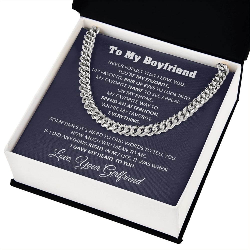 To My Boyfriend Cuban Chain Necklace Boyfriend Birthday Gift Romantic Gift For Boyfriend Unique Anniversary Gift For Boyfriend - Jewelry 11