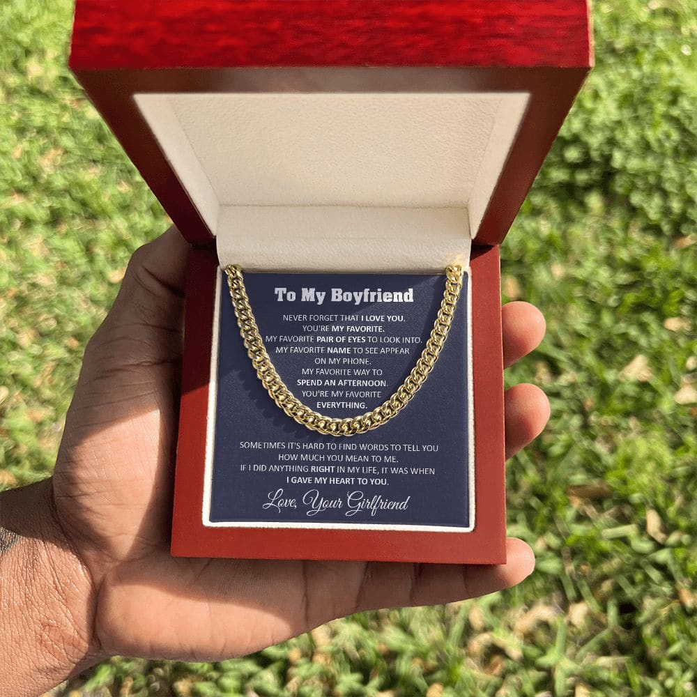 To My Boyfriend Cuban Chain Necklace Boyfriend Birthday Gift Romantic Gift For Boyfriend Unique Anniversary Gift For Boyfriend - Jewelry 22