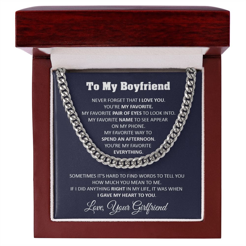 To My Boyfriend Cuban Chain Necklace Boyfriend Birthday Gift Romantic Gift For Boyfriend Unique Anniversary Gift For Boyfriend - Jewelry 15