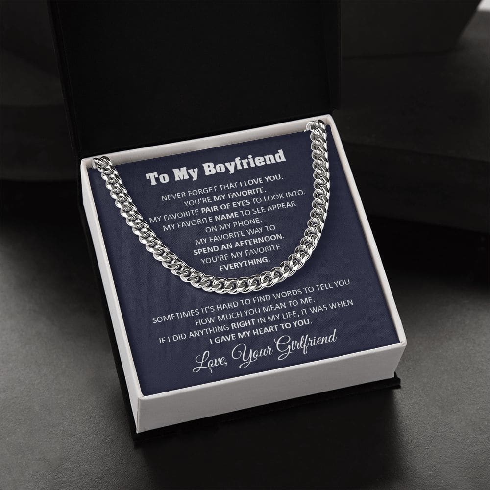 To My Boyfriend Cuban Chain Necklace Boyfriend Birthday Gift Romantic Gift For Boyfriend Unique Anniversary Gift For Boyfriend - Jewelry 3