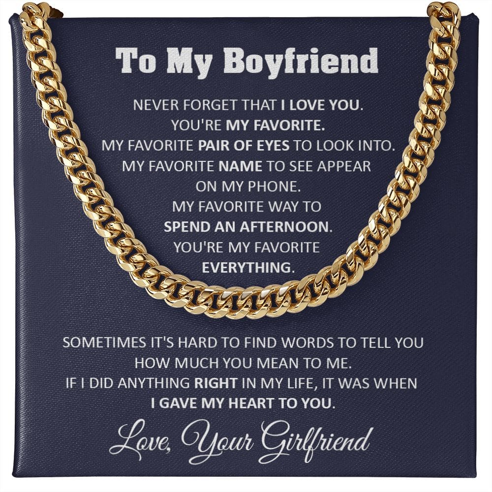 To My Boyfriend Cuban Chain Necklace Boyfriend Birthday Gift Romantic Gift For Boyfriend Unique Anniversary Gift For Boyfriend - Jewelry 16
