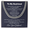 To My Boyfriend Cuban Chain Necklace Boyfriend Birthday Gift Romantic Gift For Boyfriend Unique Anniversary Gift For Boyfriend - Stainless