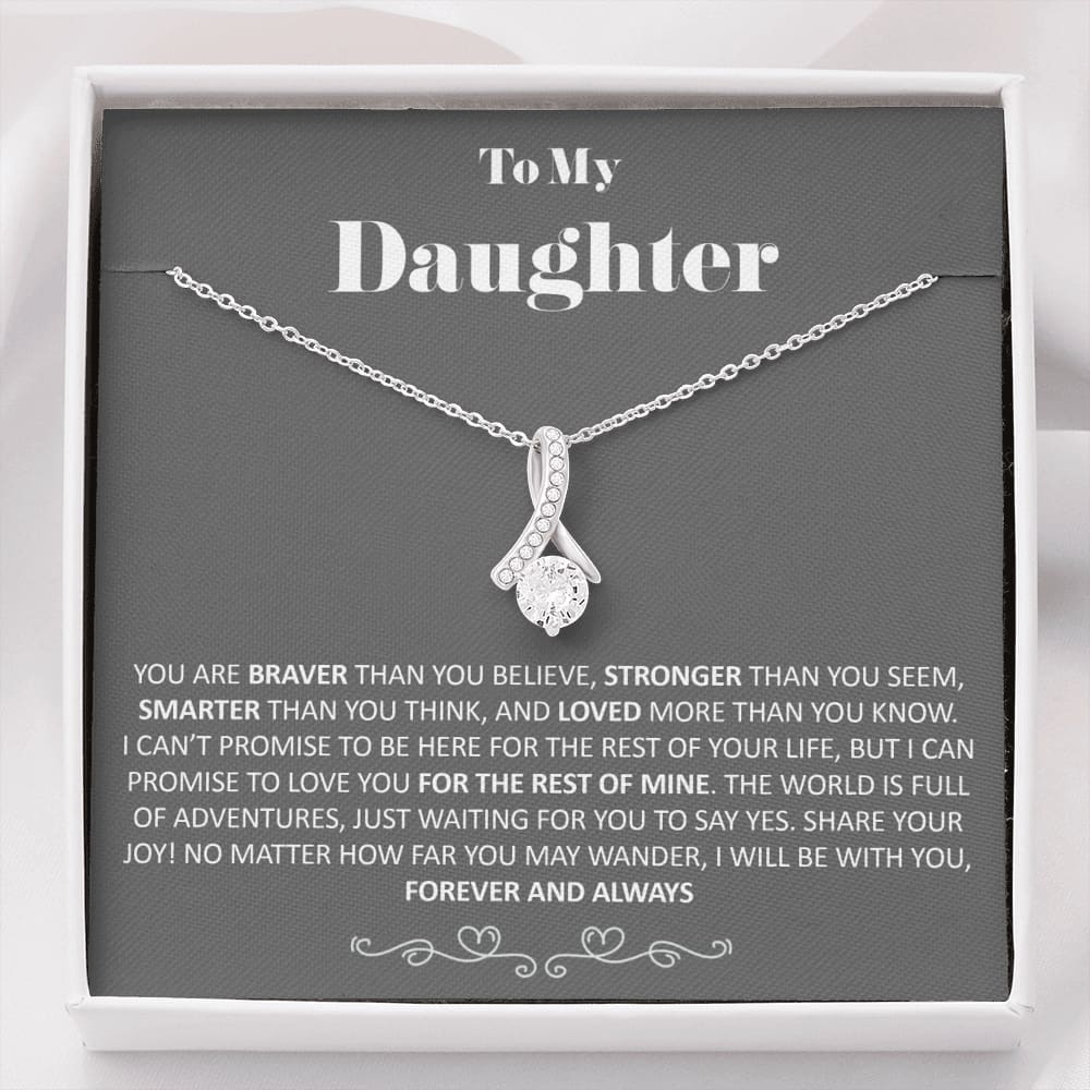 To my Daughter - Braver - Gray - Alluring Beauty Necklace - Standard Box - Jewelry 1