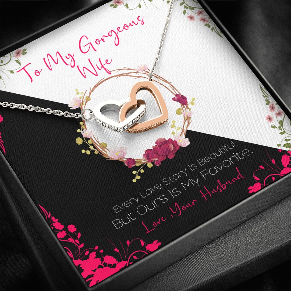 To my Gorgeous Wife - Beautiful Love Story - Interlocking Hearts Necklace - Standard Box - Jewelry 1
