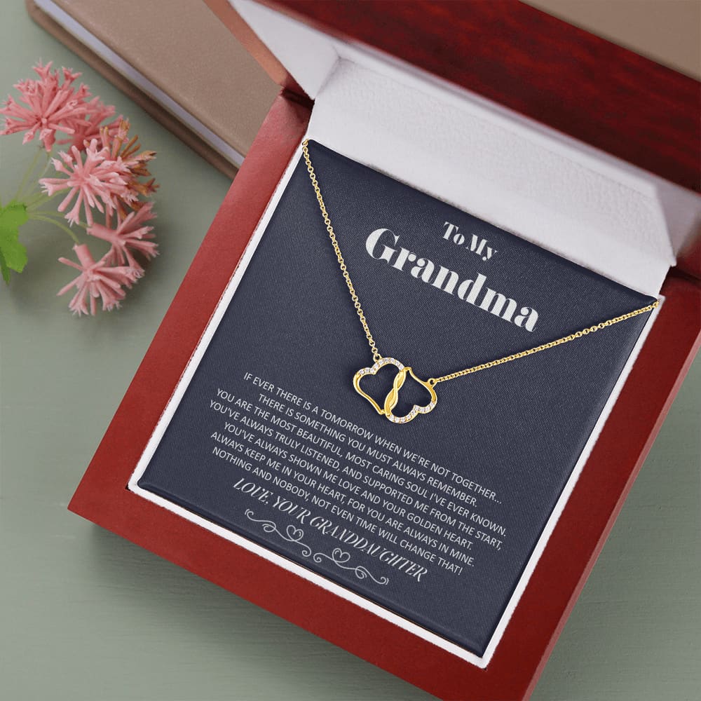 To my Grandma - from Granddaughter - Golden Heart - Everlasting Love Necklace - Jewelry 1