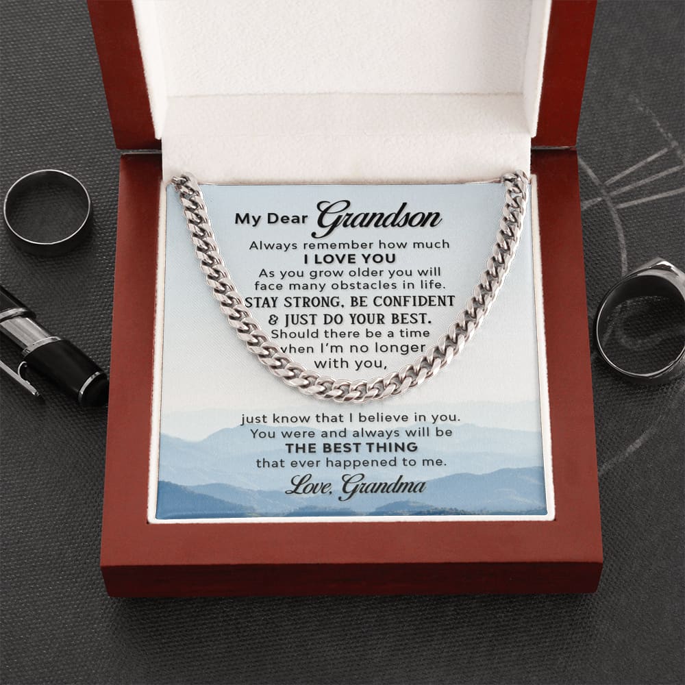 To my Grandson - always Remember how much i Love you - Cuban Link Chain Necklace - Cuban Link Chain (stainless Steel) - Jewelry 1