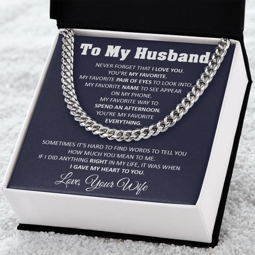 To My Husband Cuban Chain Necklace Husband Birthday Gift Romantic Gift For Husband Unique Anniversary Gift For Husband - Jewelry 4