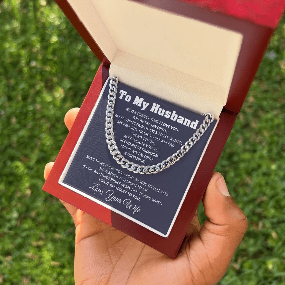 top10hq.net - To My Husband Cuban Chain Necklace Husband Birthday Gift  Romantic Gift For Husband Unique Anniversary Gift For Husband – Top10HQ.Net