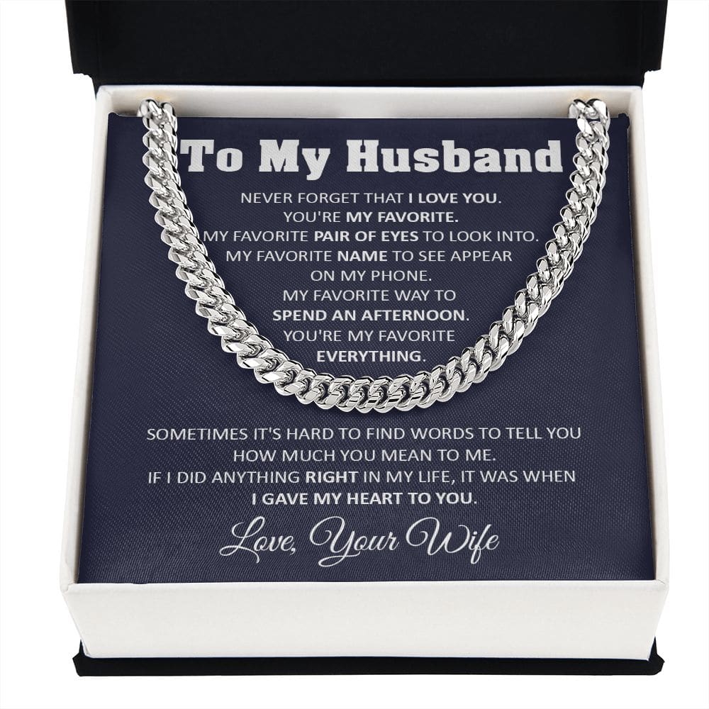 To My Husband Cuban Chain Necklace Husband Birthday Gift Romantic Gift For Husband Unique Anniversary Gift For Husband - Jewelry 11