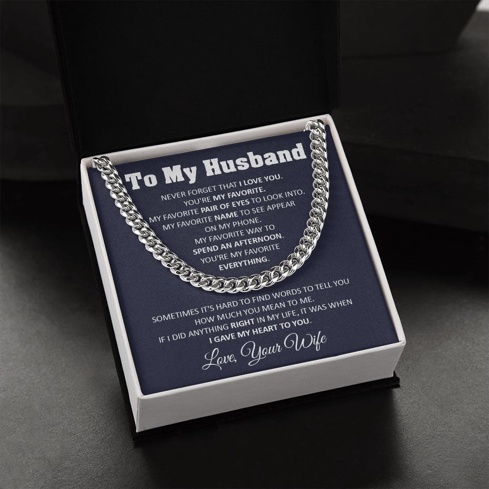 To My Husband Cuban Chain Necklace Husband Birthday Gift Romantic Gift For Husband Unique Anniversary Gift For Husband - Jewelry 3