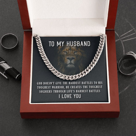 To my Husband - God doesn’t give - Cuban Link Chain Necklace - Cuban Link Chain (stainless Steel) - Jewelry 1