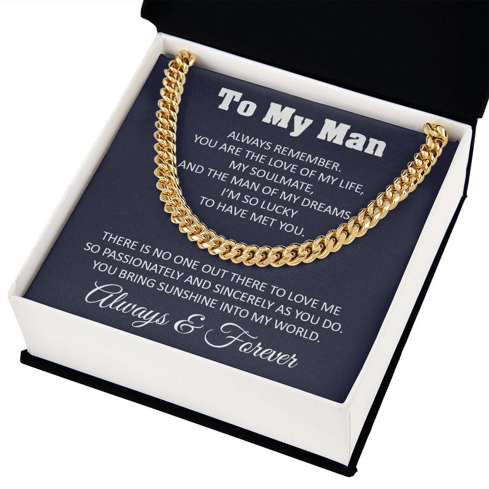 To My Man Cuban Link Chain Necklace Gift For Him From Her For Valentines Day Anniversary Birthday Christmas - Jewelry 14