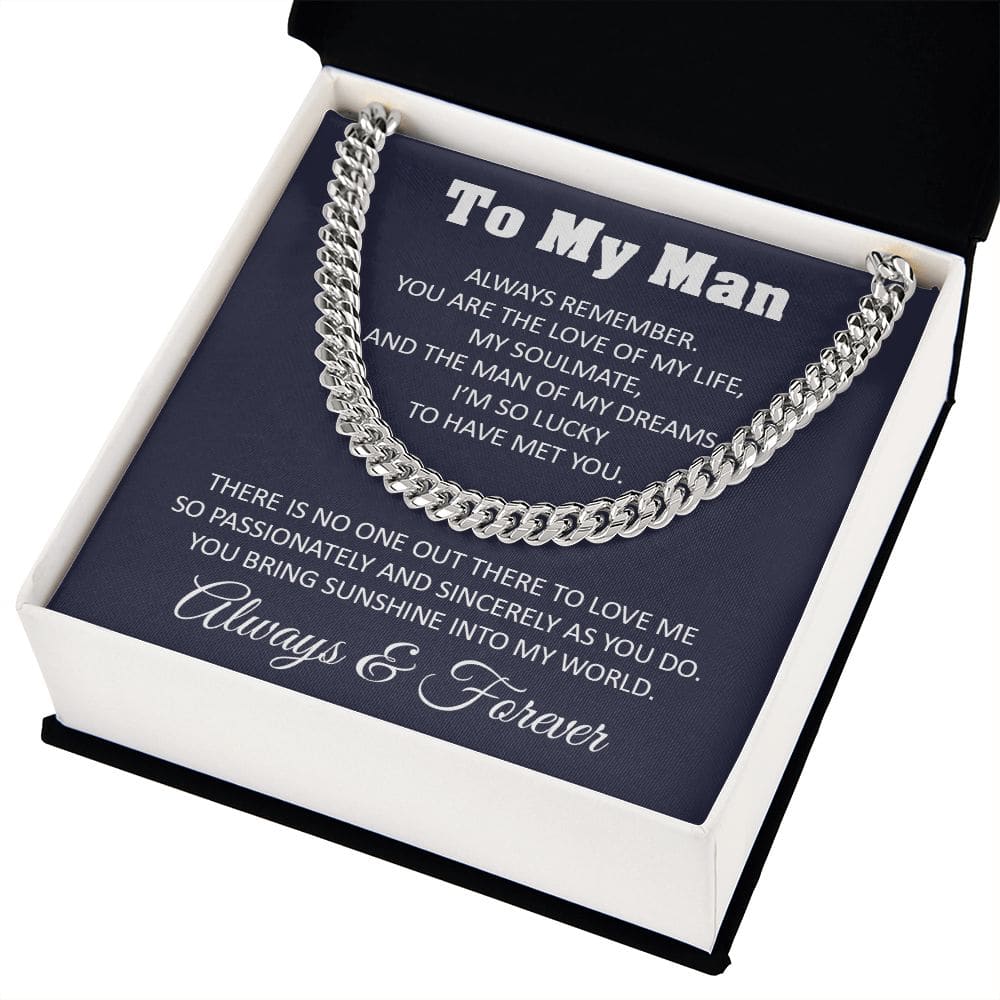 To My Man Cuban Link Chain Necklace Gift For Him From Her For Valentines Day Anniversary Birthday Christmas - Jewelry 11