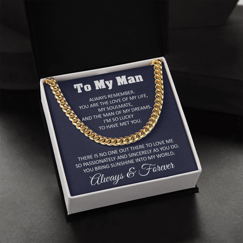 To My Man Cuban Link Chain Necklace Gift For Him From Her For Valentines Day Anniversary Birthday Christmas - Jewelry 13