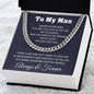 To My Man Cuban Link Chain Necklace Gift For Him From Her For Valentines Day Anniversary Birthday Christmas - Jewelry 4