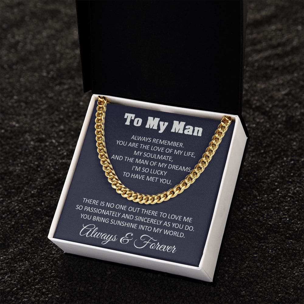To My Man Cuban Link Chain Necklace Gift For Him From Her For Valentines Day Anniversary Birthday Christmas - Jewelry 6